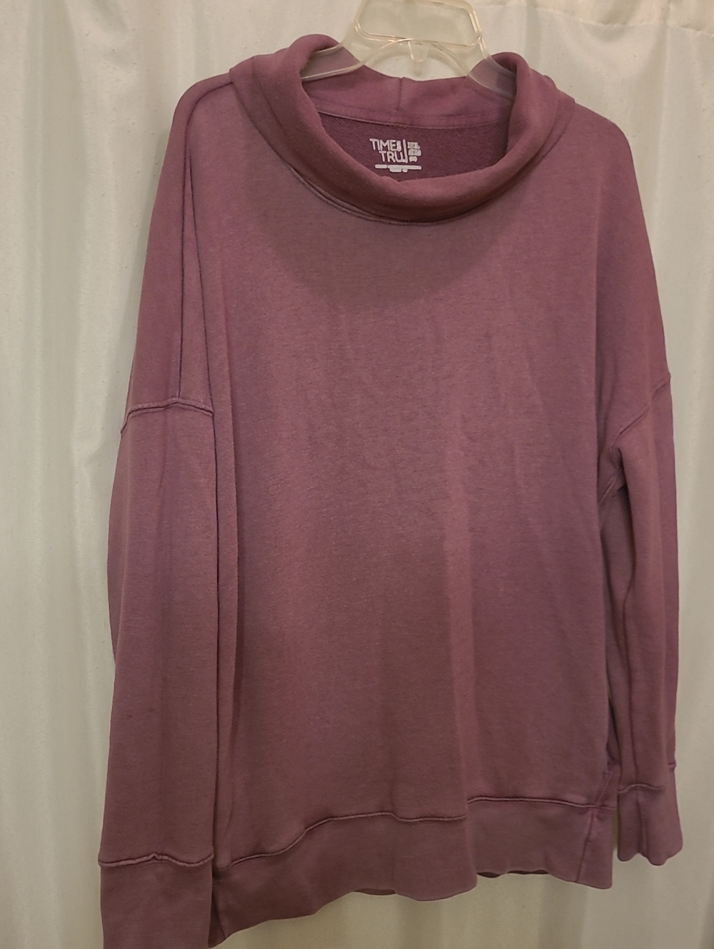 Time and Tru Dusty Mauve Cowl Neck Pullover Sweater